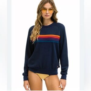 Aviator Nation Striped Sweatshirt XS